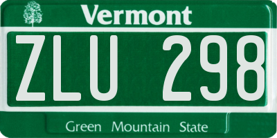 VT license plate ZLU298