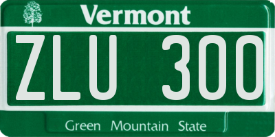 VT license plate ZLU300
