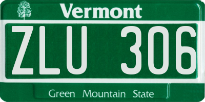 VT license plate ZLU306