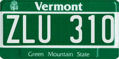 VT license plate ZLU310