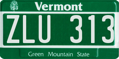 VT license plate ZLU313