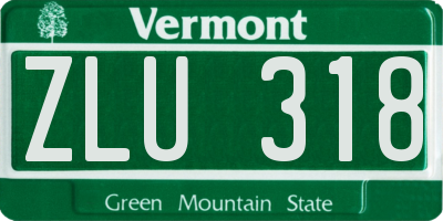 VT license plate ZLU318
