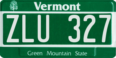 VT license plate ZLU327