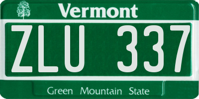 VT license plate ZLU337