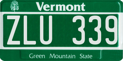 VT license plate ZLU339
