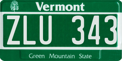 VT license plate ZLU343