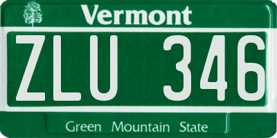 VT license plate ZLU346