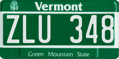 VT license plate ZLU348