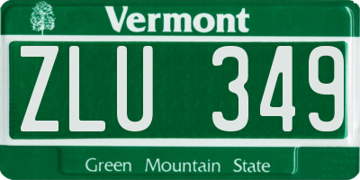 VT license plate ZLU349