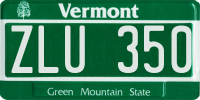 VT license plate ZLU350