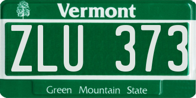 VT license plate ZLU373