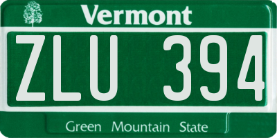 VT license plate ZLU394