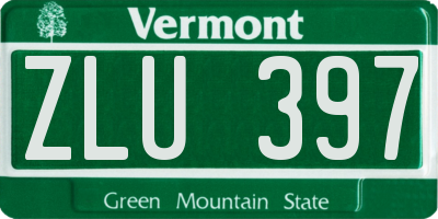 VT license plate ZLU397