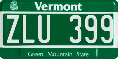 VT license plate ZLU399