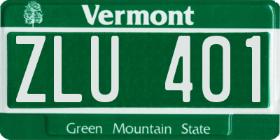 VT license plate ZLU401