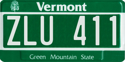 VT license plate ZLU411
