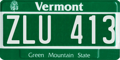VT license plate ZLU413