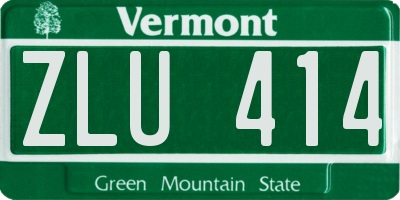 VT license plate ZLU414