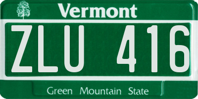 VT license plate ZLU416