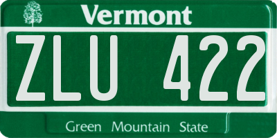 VT license plate ZLU422