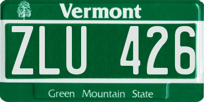 VT license plate ZLU426