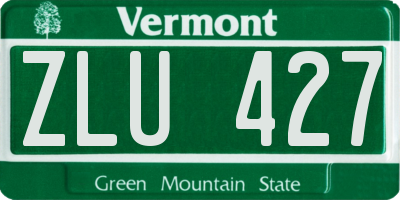 VT license plate ZLU427