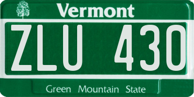 VT license plate ZLU430