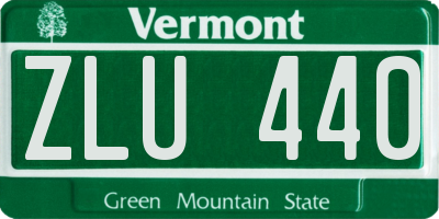 VT license plate ZLU440
