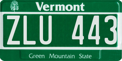 VT license plate ZLU443