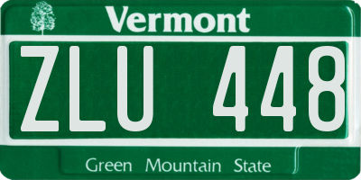 VT license plate ZLU448