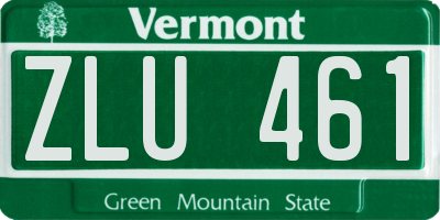 VT license plate ZLU461