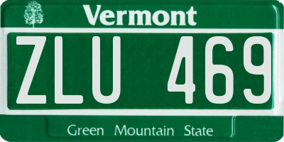 VT license plate ZLU469
