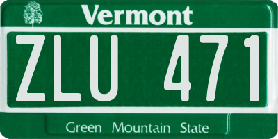 VT license plate ZLU471