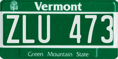 VT license plate ZLU473