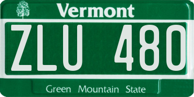 VT license plate ZLU480