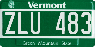 VT license plate ZLU483
