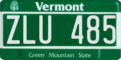 VT license plate ZLU485