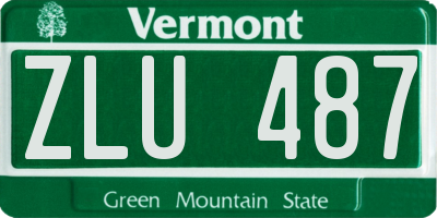VT license plate ZLU487