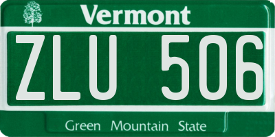 VT license plate ZLU506