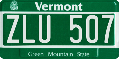 VT license plate ZLU507