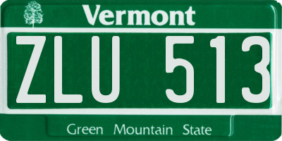 VT license plate ZLU513