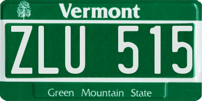 VT license plate ZLU515
