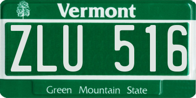VT license plate ZLU516