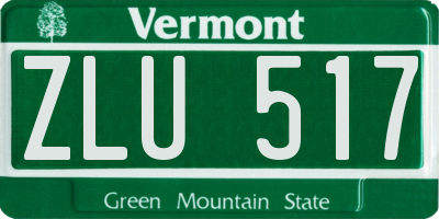 VT license plate ZLU517