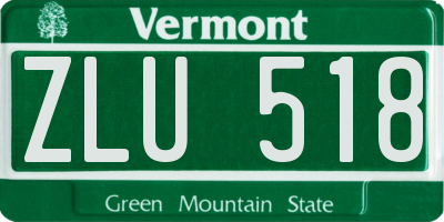 VT license plate ZLU518