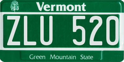 VT license plate ZLU520