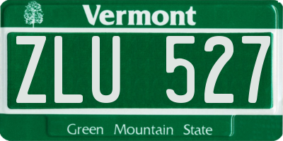 VT license plate ZLU527