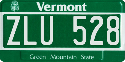 VT license plate ZLU528