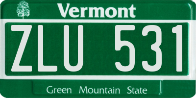 VT license plate ZLU531