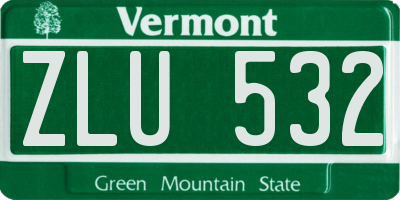 VT license plate ZLU532